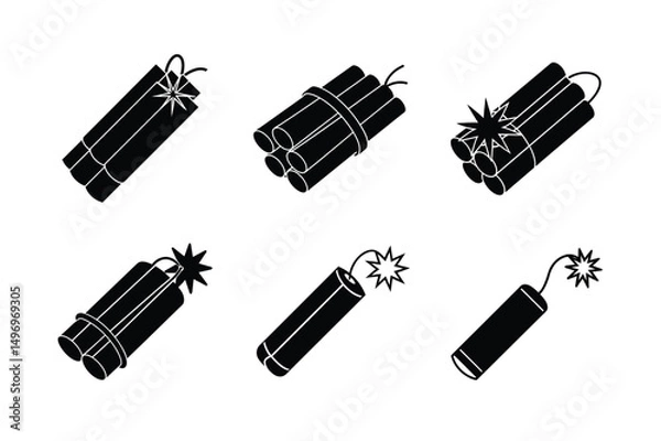 Obraz cartoon style dynamite vector illustration clean blast icon