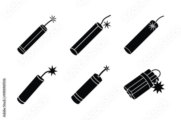 Obraz cartoon style dynamite vector illustration clean explosion icon