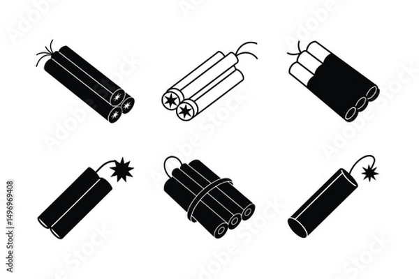 Obraz cartoon style dynamite vector illustration clean cartoon blast