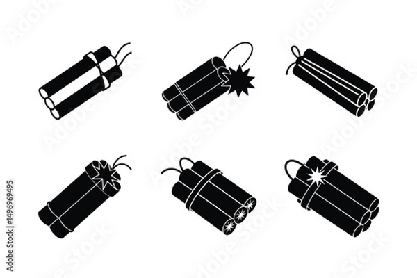 Obraz cartoon style dynamite vector illustration clean bomb explosion