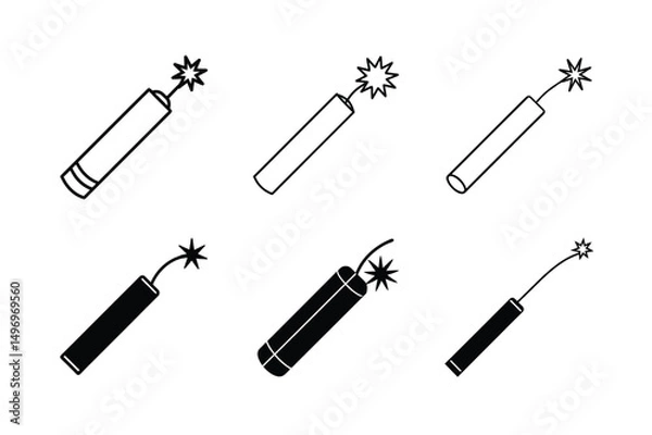 Obraz cartoon style dynamite vector illustration clean dynamite cartoon icon