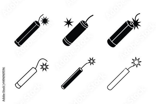 Obraz cartoon style dynamite vector illustration clean explosive blast
