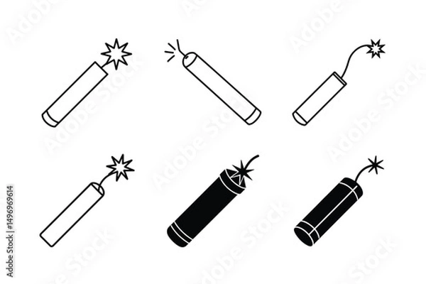 Obraz cartoon style dynamite vector illustration clean explosion cartoon