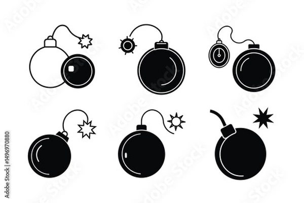 Obraz cartoon style dynamite vector illustration clean fuse lit cartoon