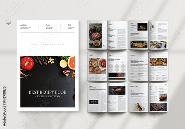 Obraz Recipy Book Magazine Template