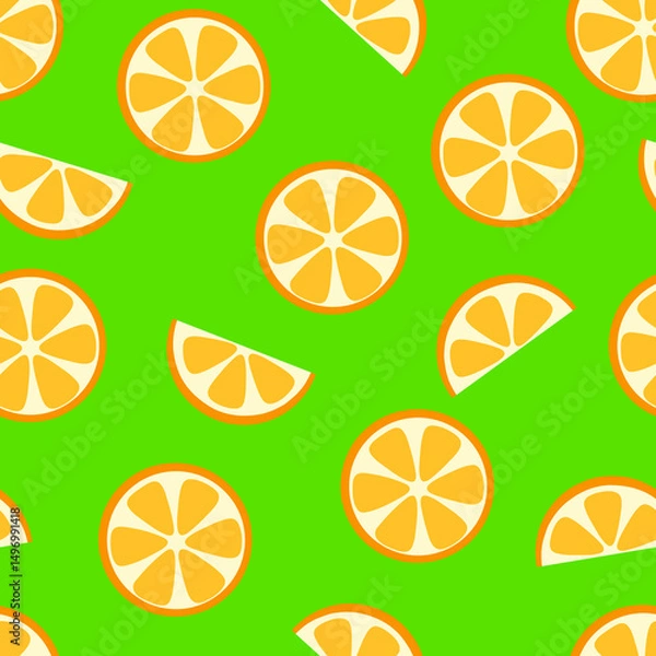 Obraz Seamless pattern with orange slices. Ornament for fabric, wallpaper, wrapping paper and much more.
