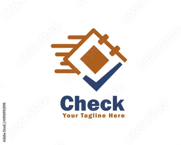 Obraz document check icon symbol logo design template illustration