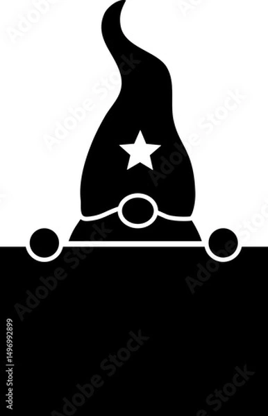 Obraz Patriotic gnome holding blank sign silhouette.
USA Independence day silhouette.
Transparent background, SVG file.