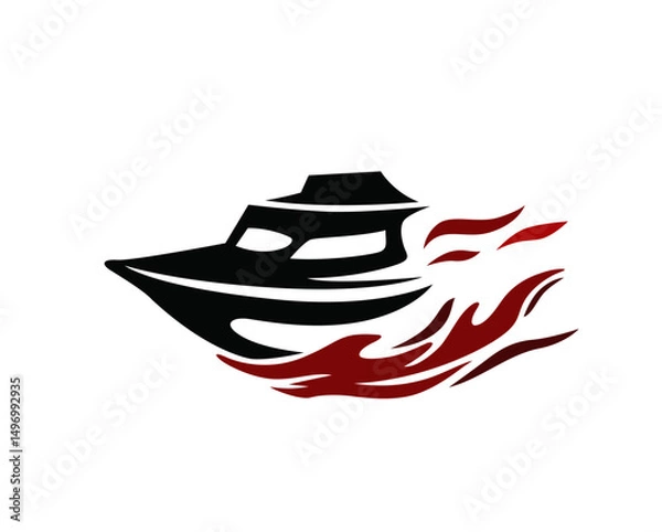Obraz abstract ship fire power logo icon symbol design template illustration inspiration
