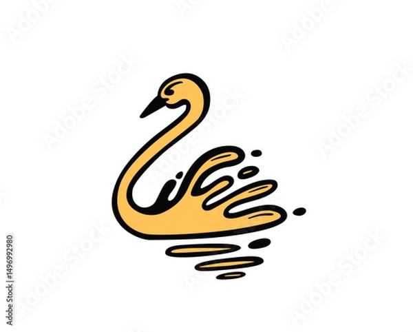 Obraz liquid swan art style logo design template illustration inspiration