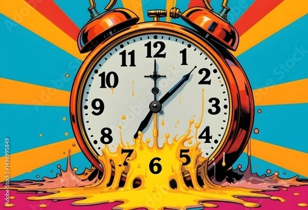 Obraz Retro Alarm Clock On The Beach