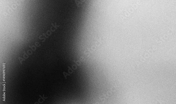 Obraz 4K Grainy monochrome background with noise. Dark and deep gradient background.