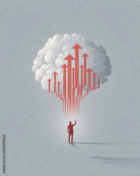Fototapeta A conceptual vector illustration of thought leadership, capturing the essence of visionaries and their impactful influence