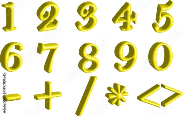 Obraz Vibrant 3D Text Effects – Premium Yellow Beveled Letters Ideal for logos, titles, and emphasis work for: Social media headers ads Print designs Any project needing bold, dimensional text