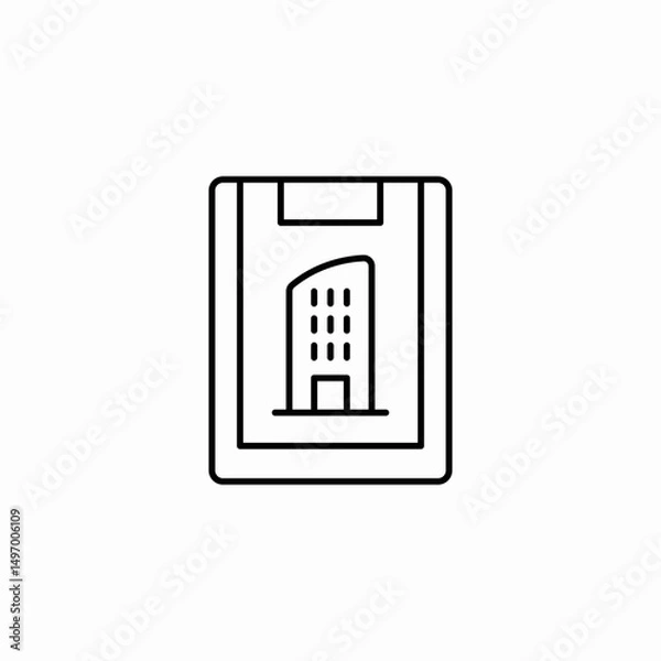 Obraz building clipboard icon sign vector