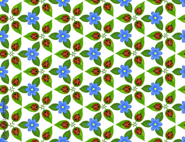 Fototapeta Ornament, summer seamless pattern for wallpaper, fabrics, wrapping paper and more.
