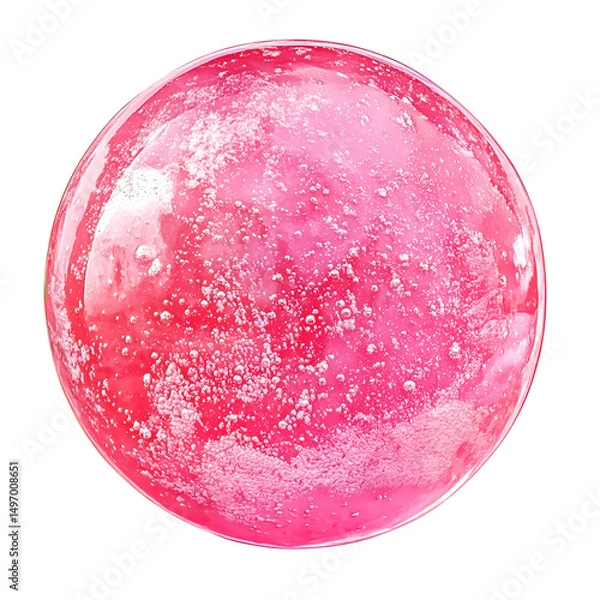 Fototapeta Pink bubble gum isolated on a transparent background