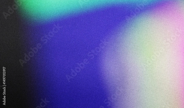 Fototapeta Colorful gradient noise grain background texture Abstract blurred background in deep navy banner, heavy film grain and dusty noise overlay