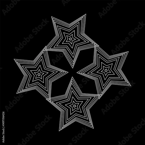 Obraz Brutalism Y2K Abstract Star – Vector Geometric Shape for Business Concept