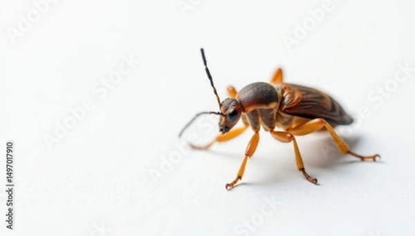 Fototapeta Close-up of single insect on plain white background, animal, macro, arthropod