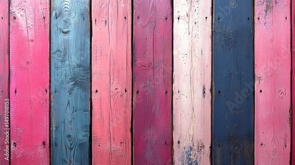 Obraz Colorful shabby chic wooden texture in bold pink tones, horizontal layout