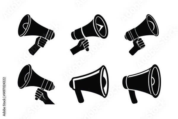 Fototapeta Bold 3D Megaphone Icon Vector Graphic