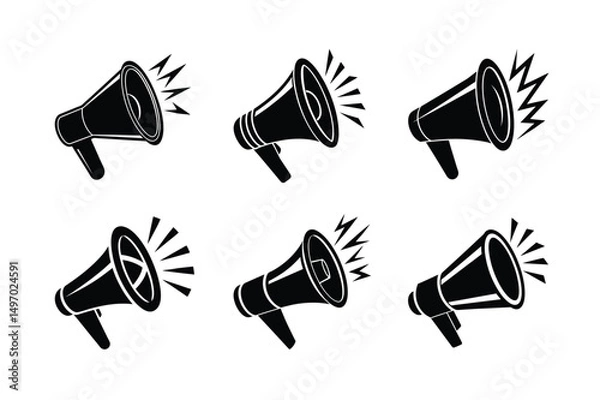 Fototapeta Stylized 3D Megaphone Vector Design