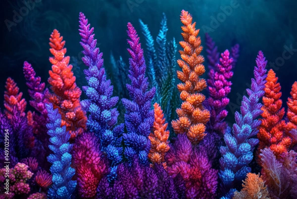 Obraz Vibrant Coral with Floral Patterns on Underwater Reef