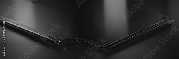 Obraz High-gloss black aluminum panel, sharp reflections , panel, reflective