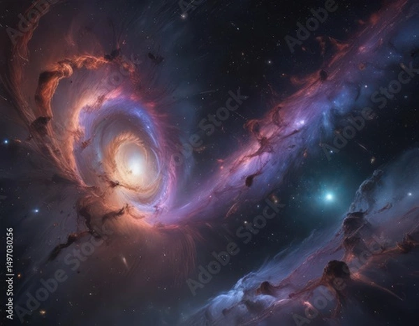 Fototapeta Infinite starfield, swirling nebulae, celestial tapestry ,  astral,  Milky Way, stars