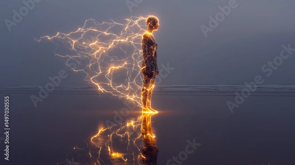 Obraz generative illustration. awareness of astral energies of the subtle plane.	