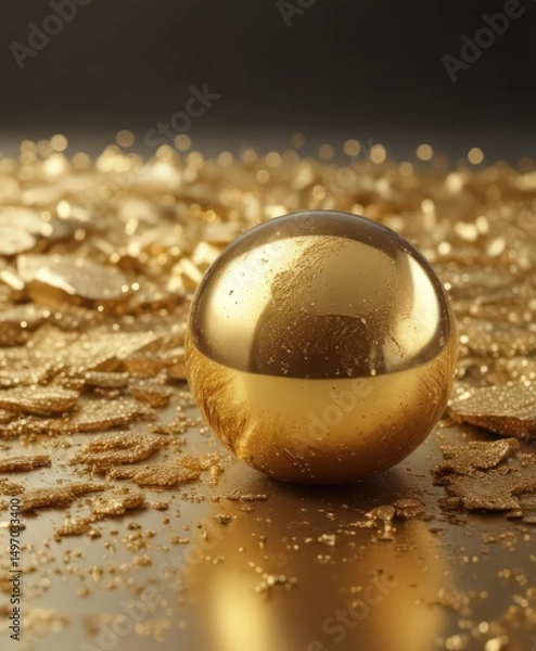 Fototapeta Gleaming gold, rich texture, subtle glitter highlights,  golden,  glamour,  elegant