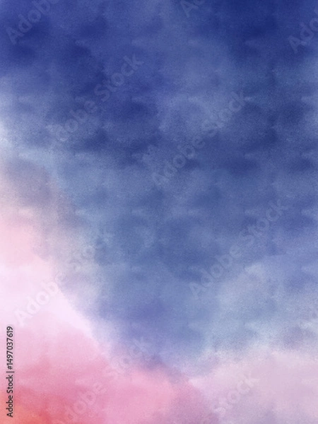 Fototapeta マジックアワーのイラスト素材、夜のイメージ