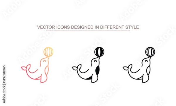 Fototapeta Circus Seal icon design with white background stock illustration