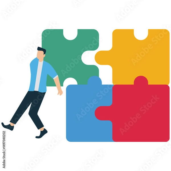 Fototapeta Solving a Business Problem Like a Puzzle