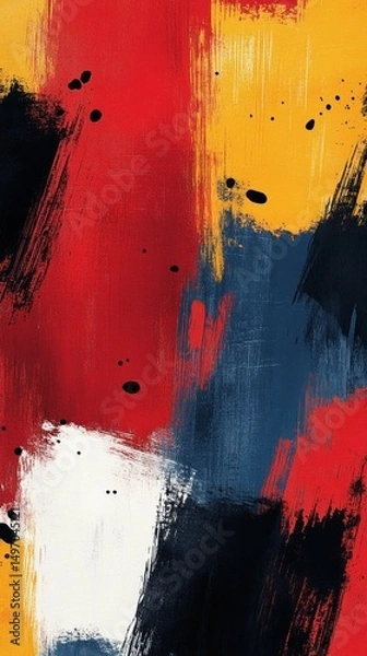 Fototapeta Abstract Color Explosion: A Vivid Symphony of Red, Yellow, and Blue Hues