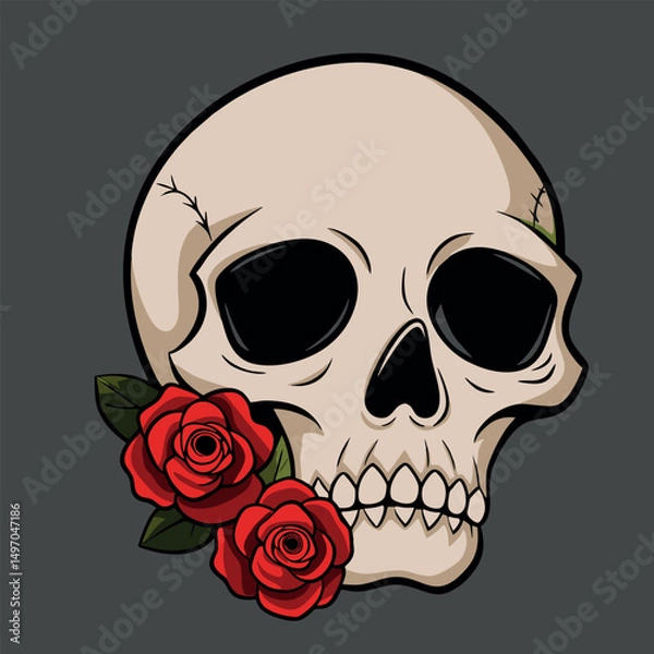 Obraz design logo icon mascot illustration vector skull style