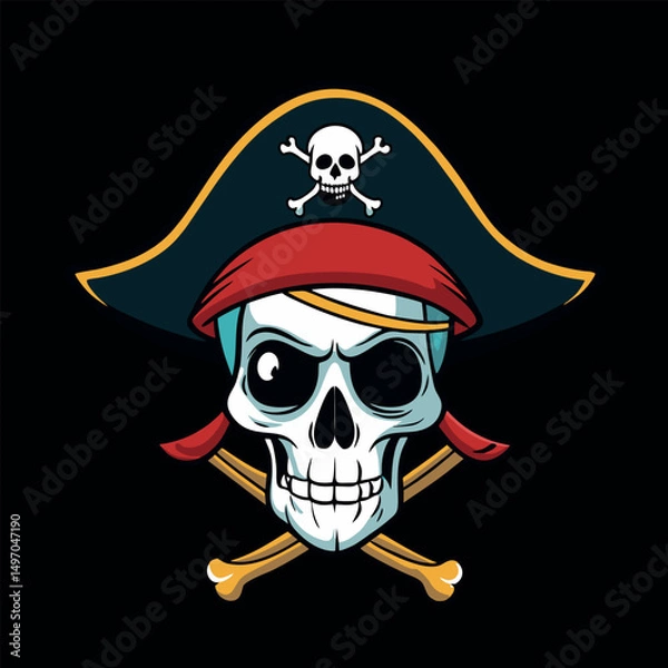 Obraz design logo icon mascot illustration vector skull style