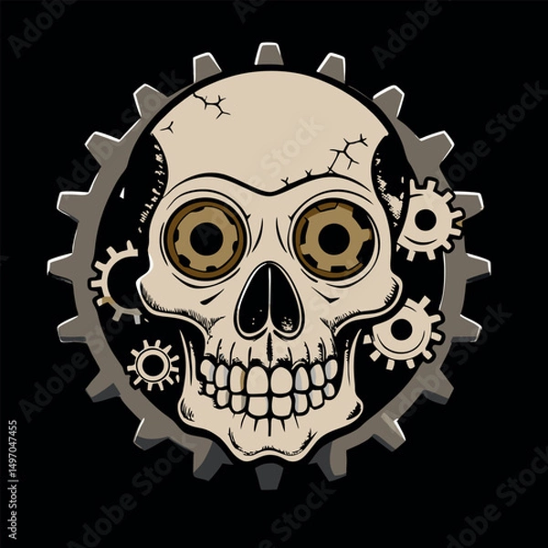 Obraz design logo icon mascot illustration vector skull style