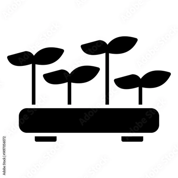 Fototapeta Hydroponic Glyph Vector Icon