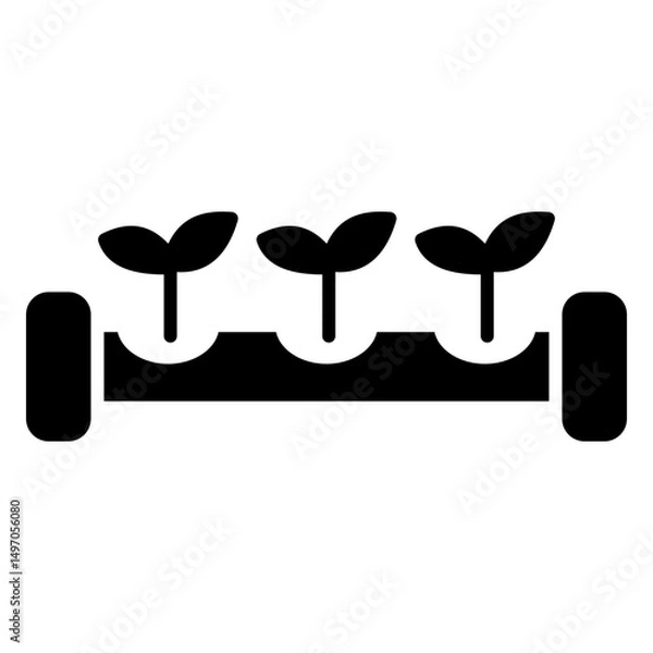Fototapeta Hydroponic Glyph Vector Icon