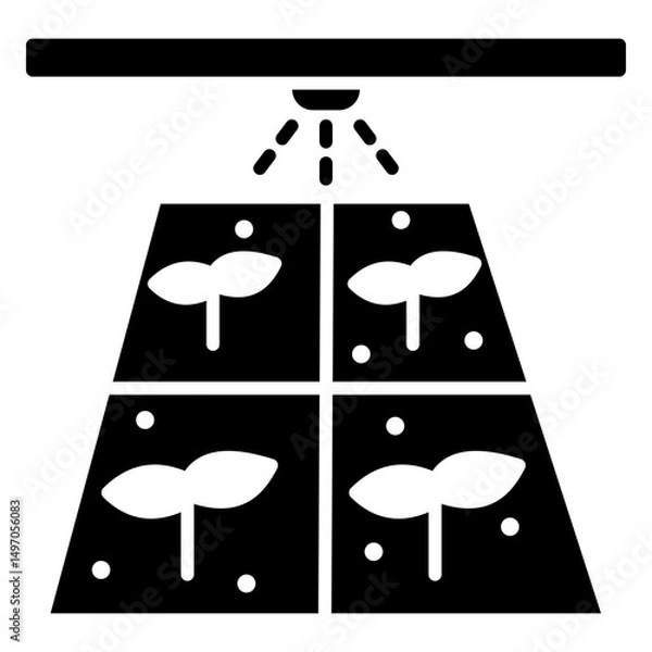 Fototapeta Hydroponic Glyph Vector Icon