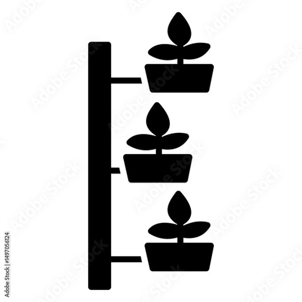 Fototapeta Hydroponic Glyph Vector Icon