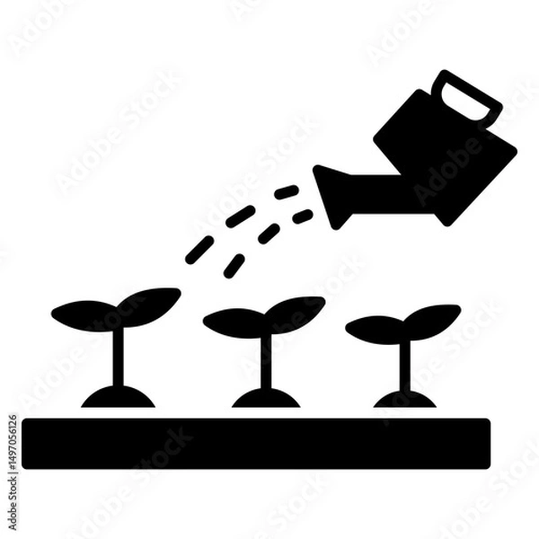 Fototapeta Hydroponic Glyph Vector Icon