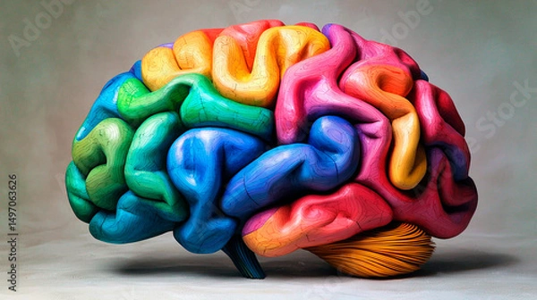 Fototapeta Colorful human brain showing creativity and intelligence