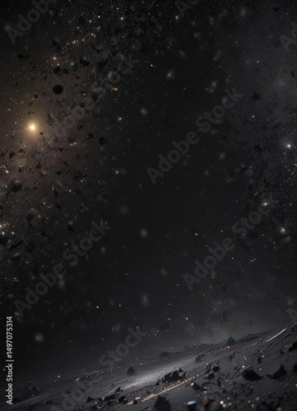 Obraz Dark canvas scattered with glittering stars, cosmic dust ,  sparkle,  dark