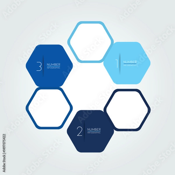 Fototapeta Infographic template. Diagram, graph, presentation, chart. Connected concept with 4 bubbles, options, steps, parts, text fields, processes.