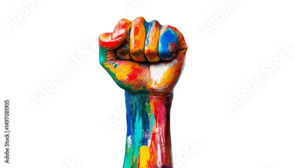 Fototapeta Juneteenth freedom raised hand transparent