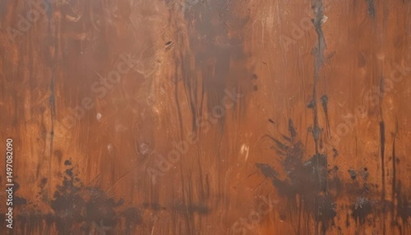 Obraz Weathered, rusted metal surface with deep scratches and chipped paint , scratched, surface, rough