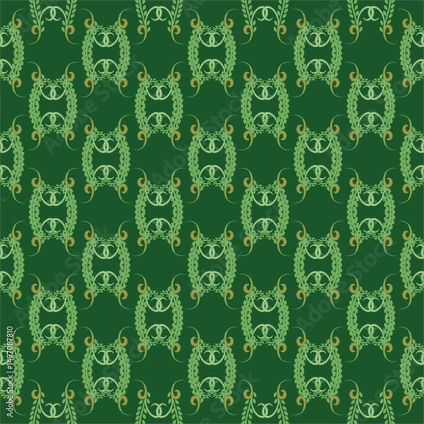 Fototapeta Abstract green twigs seamless pattern